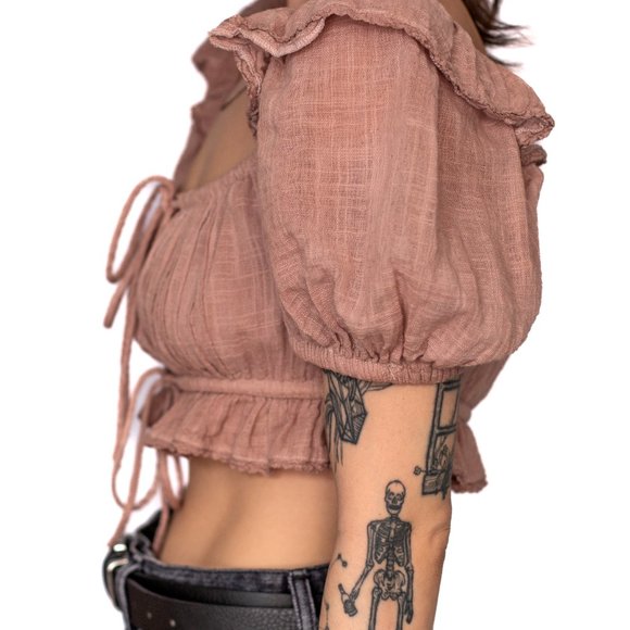 Sabo Skirt • Large • Short Sleeve Blouse • Dusty Rose - Picture 4 of 7